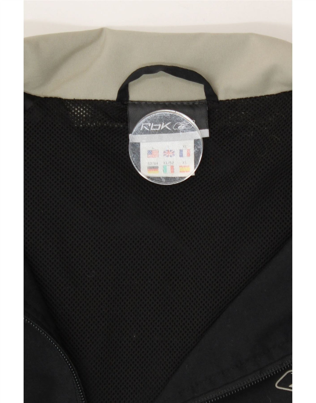 Reebok Veste de survêtement graphique pour hommes, grand noir, polyester color block