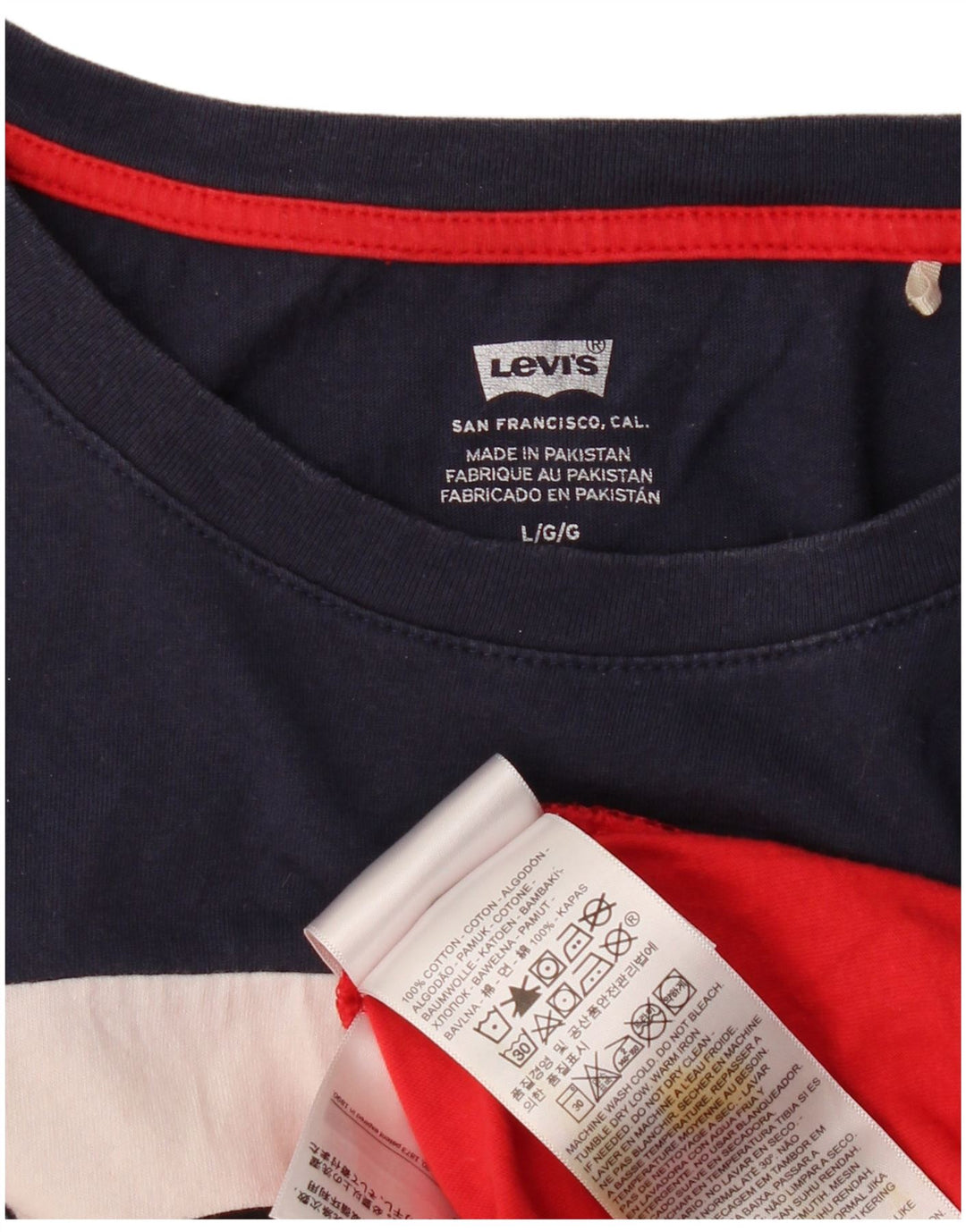 LEVI'S Débardeur court graphique pour femme UK 14 Large Multicolore Colourblock