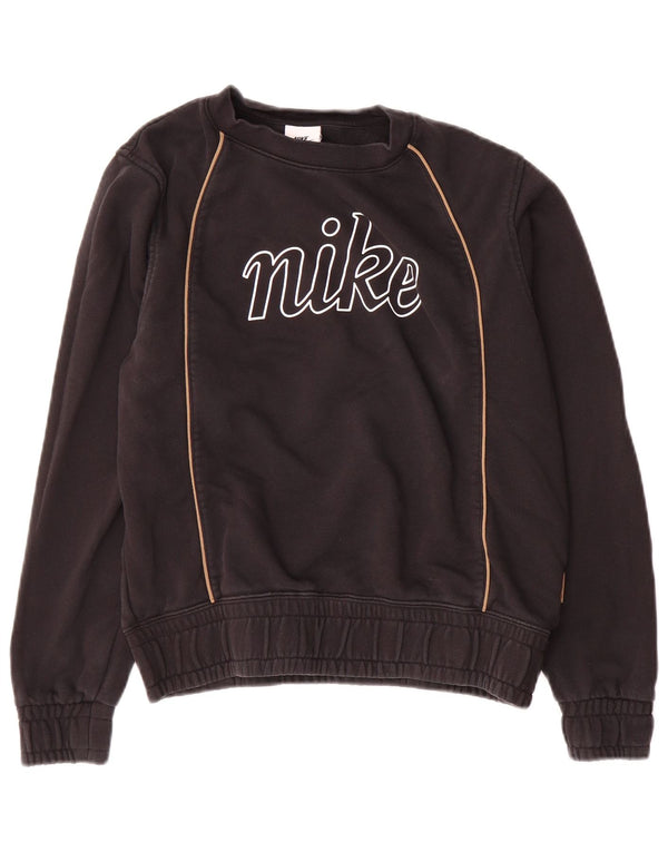 Nike Sweat-shirt surdimensionné graphique pour femme UK 6 XS en coton noir