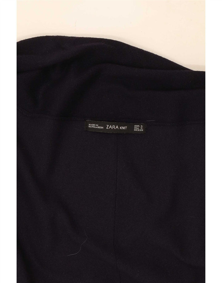 Zara Womens Open Cardigan Sweater UK 10 Petit Bleu Marine