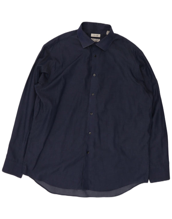Calvin Klein Chemise coupe régulière pour homme Taille 16 1/2 Grand Bleu marine