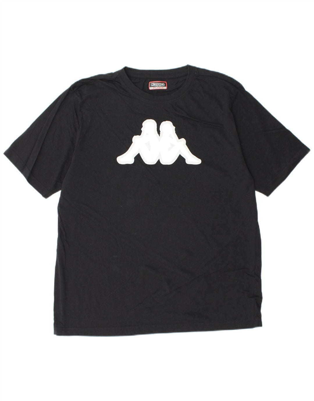 KAPPA T-Shirt Graphique Homme Top XL Noir Coton