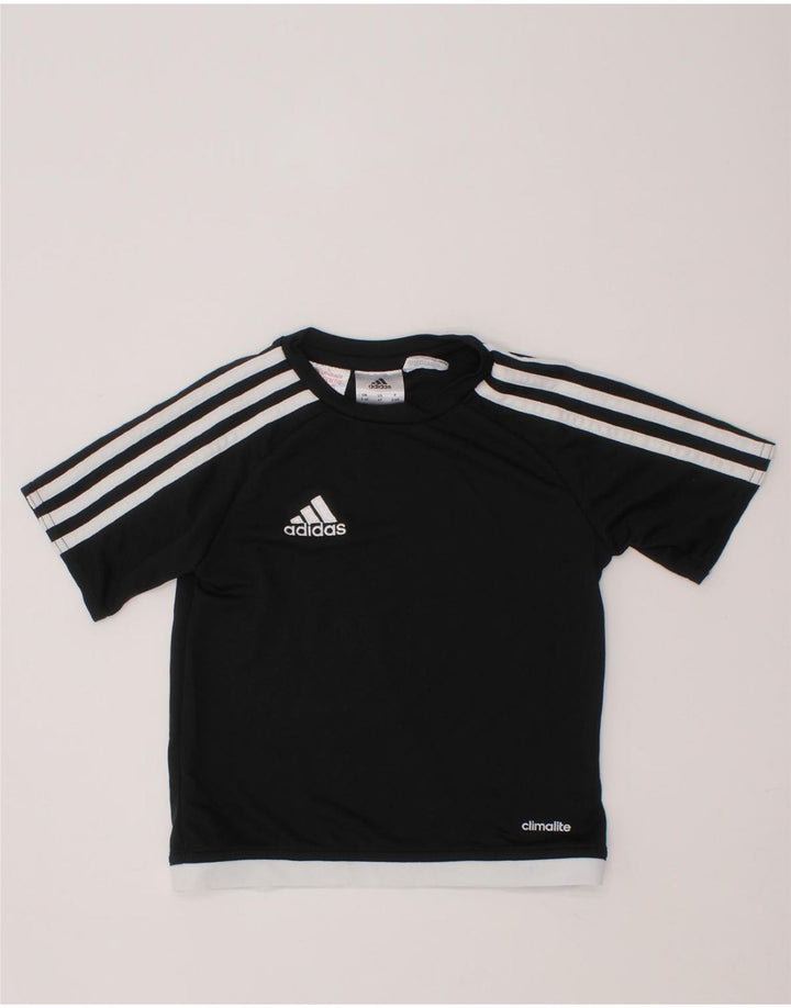 ADIDAS Boys Climalite T-Shirt Top 3-4 Years Black Polyester Vintage Adidas and Second-Hand Adidas from Messina Hembry 
