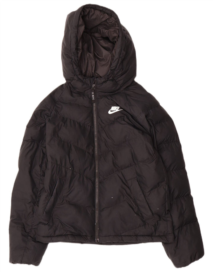 Nike Veste matelassée à capuche pour garçon 12-13 ans Large Noir Polyester