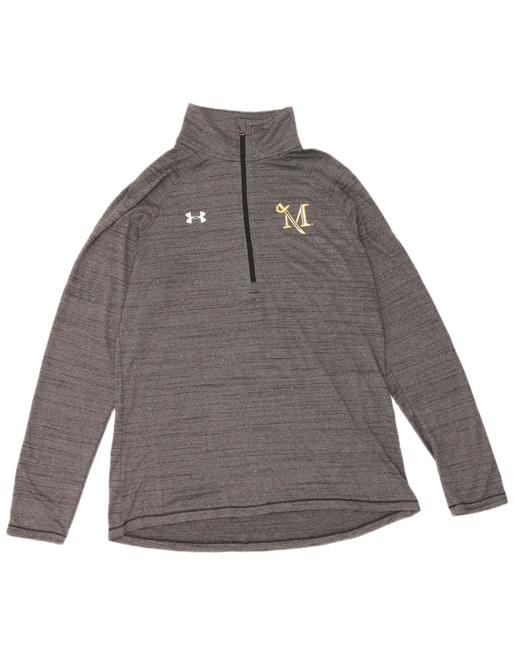 UNDER ARMOUR Haut de Survêtement Heat Gear Zip Neck Homme Gris Moyen