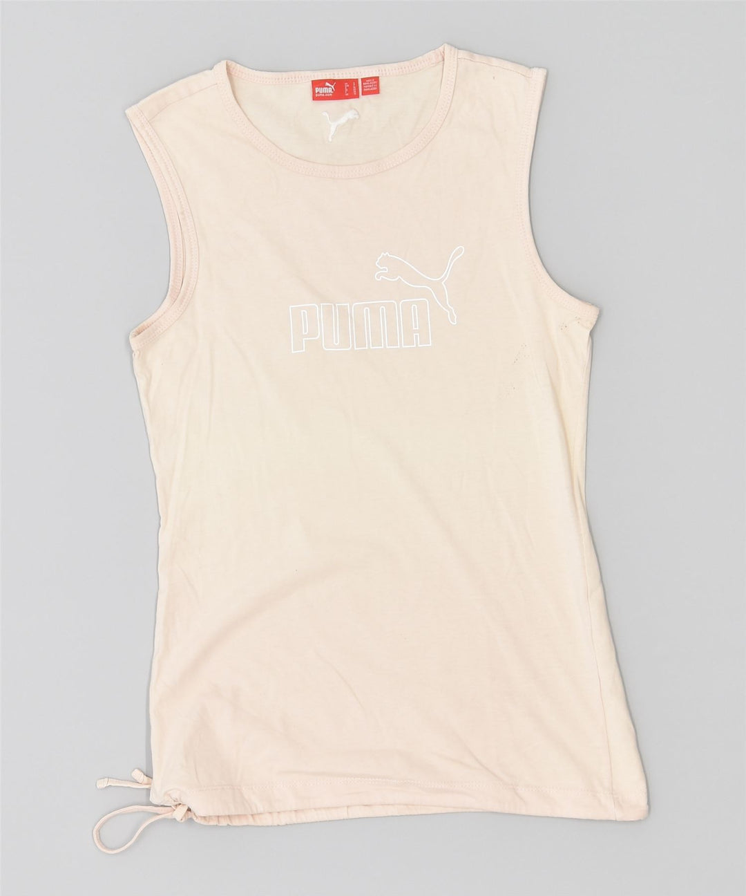 PUMA Débardeur graphique pour femme UK 10 Small Blanc cassé en coton
