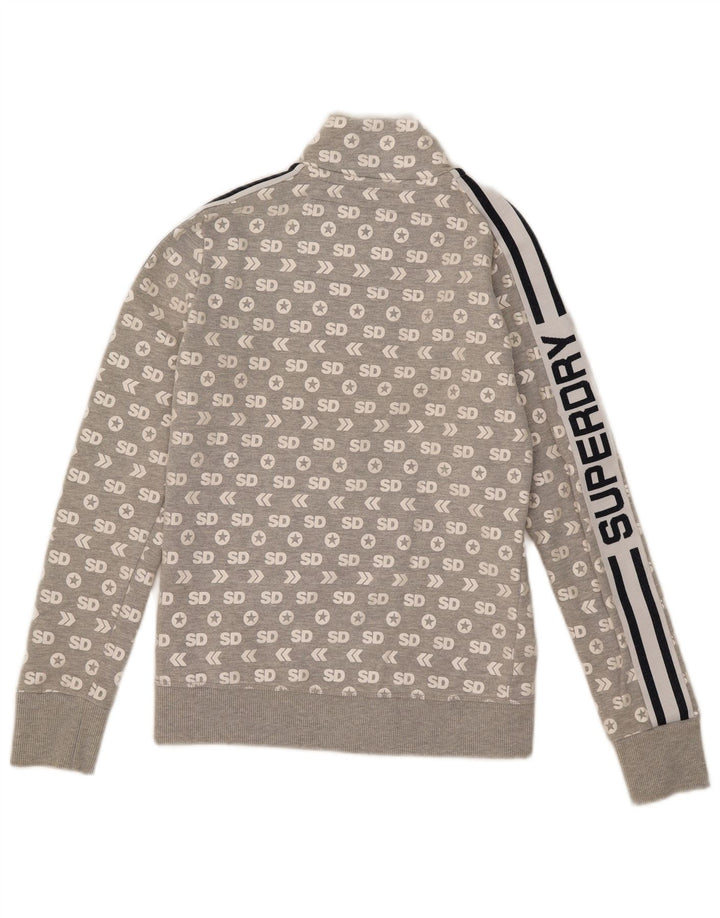 Superdry Veste de survêtement graphique pour femme UK 10 Small Gris Coton