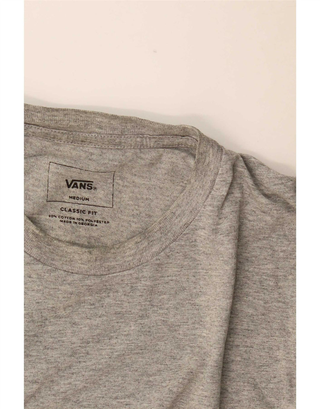 Vans T-Shirt Coupe Classique Homme Gris Moyen Coton