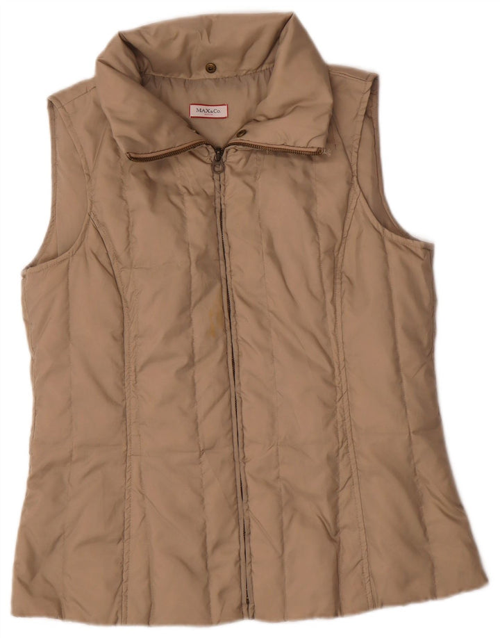 MAX & CO. Gilet rembourré pour femme UK 10 Small Beige Nylon