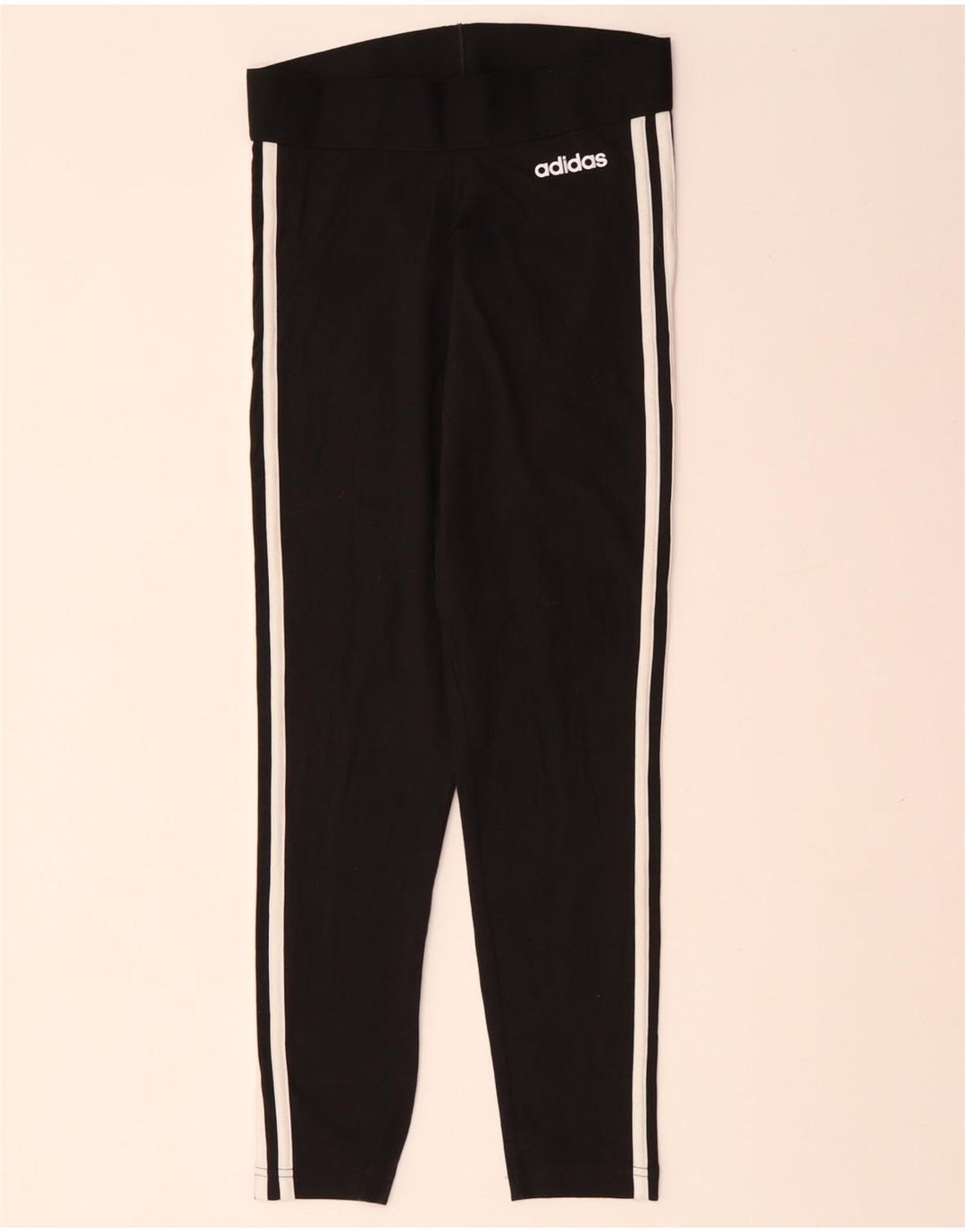 ADIDAS Leggings Femme UK 8/10 Petit Noir Coton
