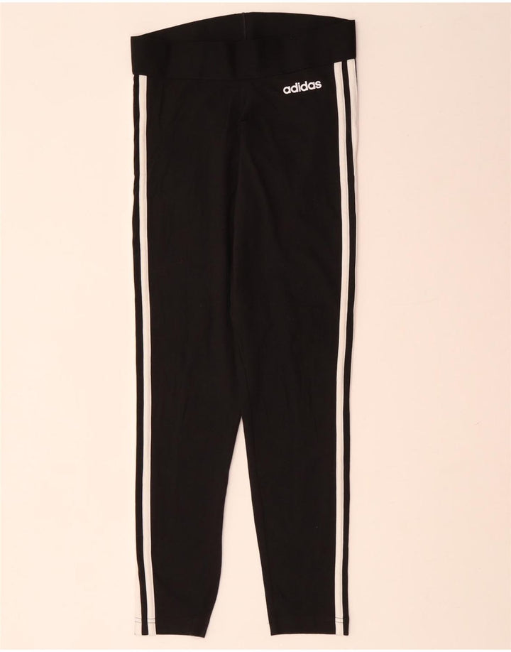 ADIDAS Leggings Femme UK 8/10 Petit Noir Coton