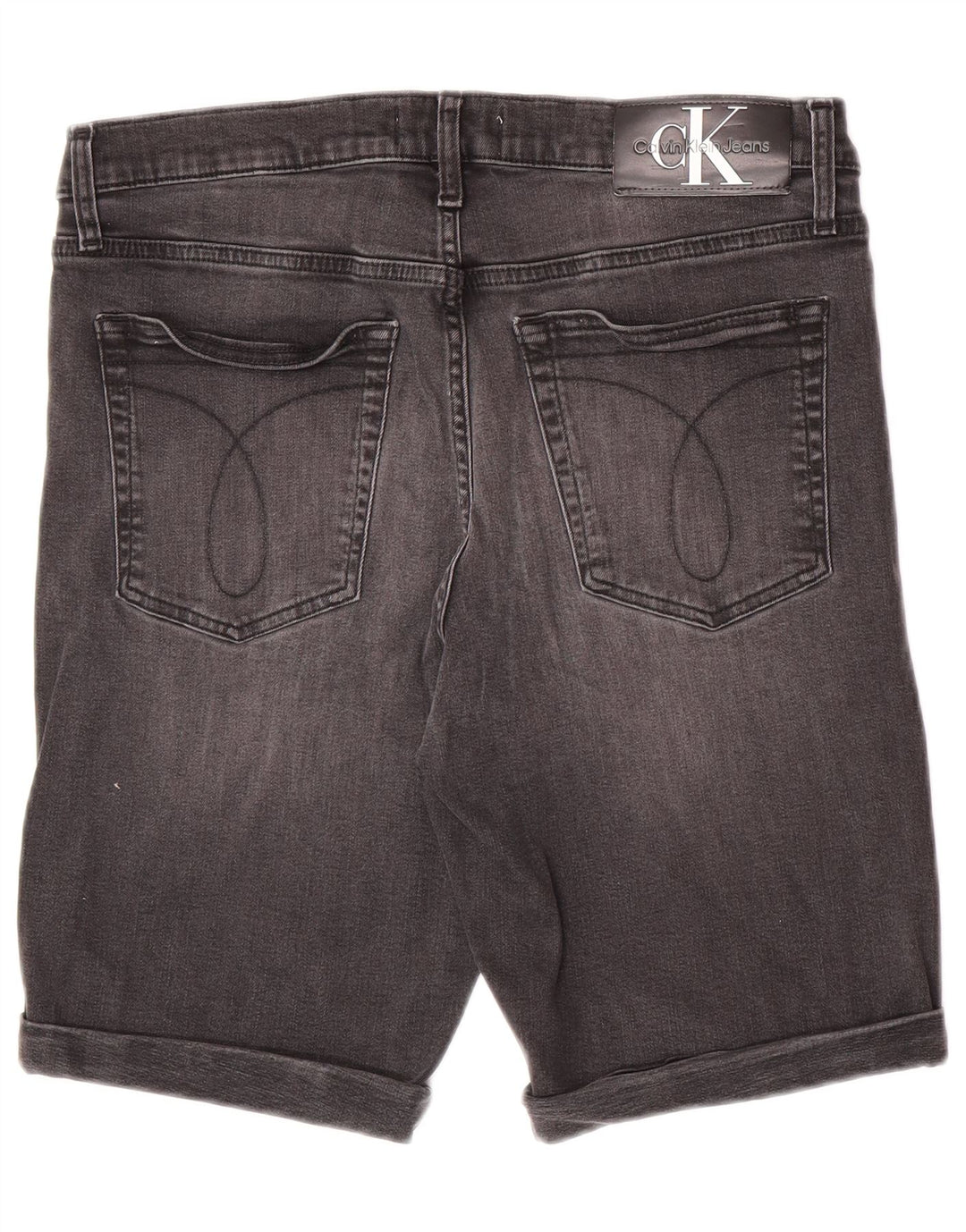 Calvin Klein Short en Jean Slim W33 Homme Gris Moyen Coton