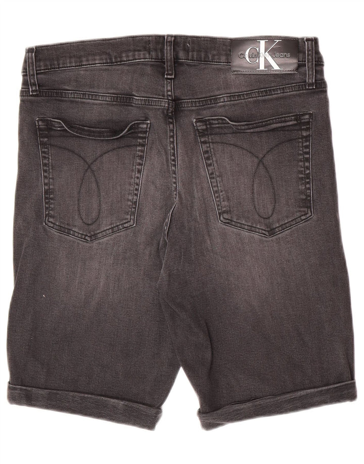 Calvin Klein Short en Jean Slim W33 Homme Gris Moyen Coton