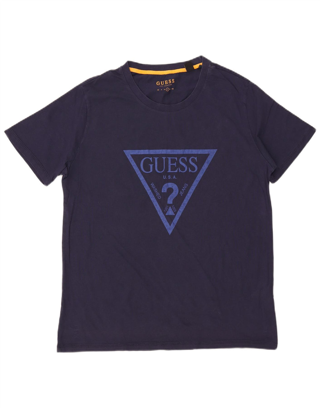 GUESS T-Shirt Graphique Homme Grand Bleu Marine Coton