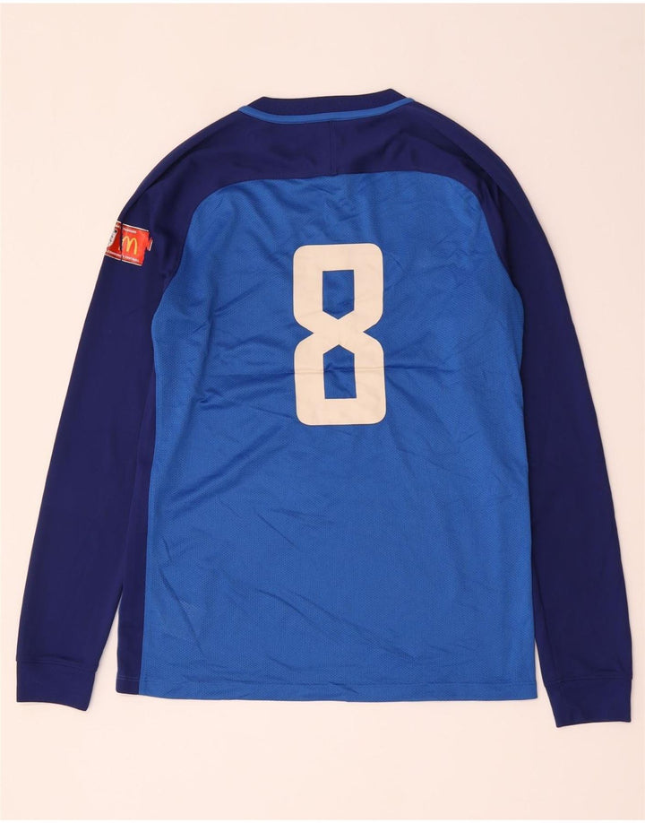 Nike Haut à manches longues Dri Fit Graphic pour homme en polyester color block bleu moyen