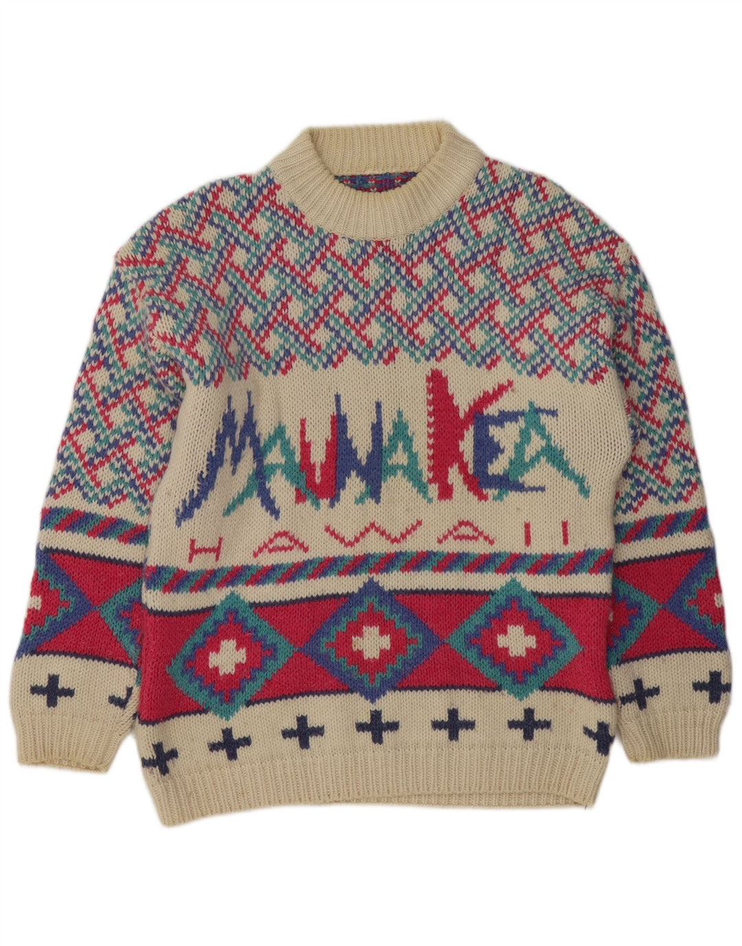 Mauna Kea Pull col rond homme moyen multicolore géométrique