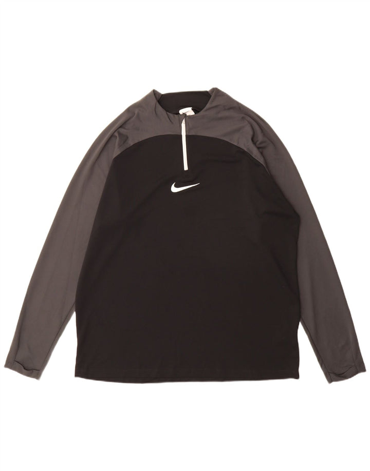 Nike Haut Dri Fit à manches longues pour homme XL Noir Colorblock