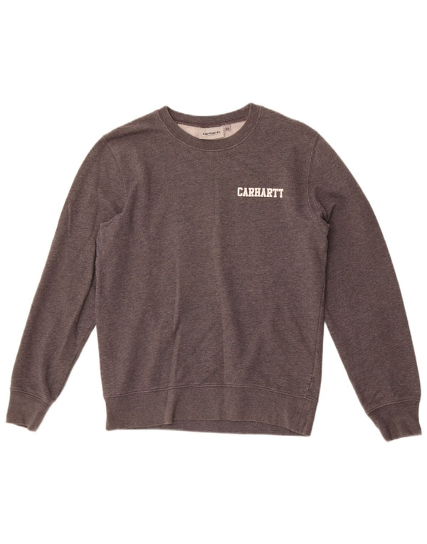 Carhartt Mens Graphic Sweatshirt Jumper XS Gris Moucheté Coton