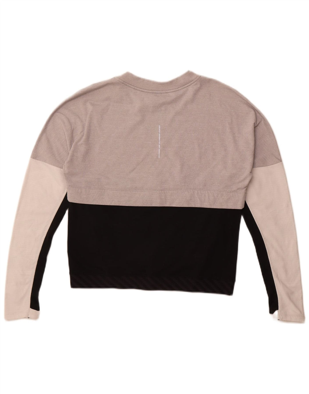 Nike Haut Dri Fit à manches longues pour femme UK 10 Petit Gris Colorblock Polyester