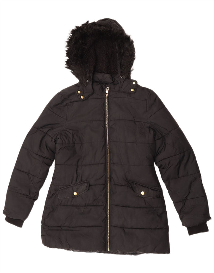 Marks & Spencer Manteau matelassé à capuche pour fille 12-13 ans Noir Polyester