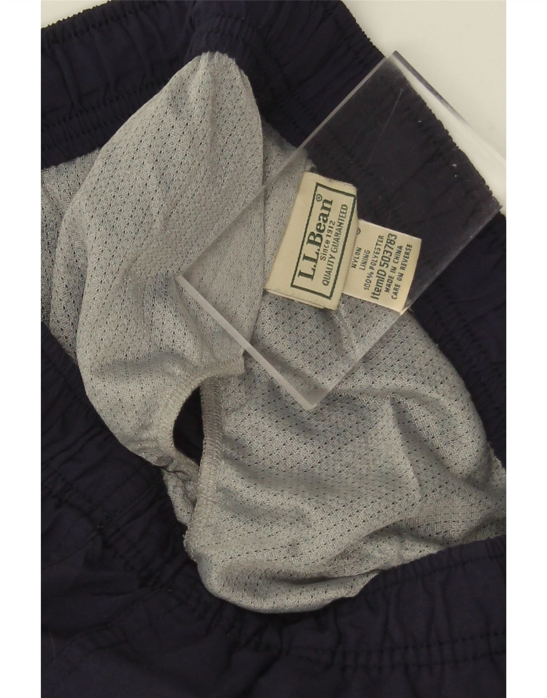 L.L.BEAN Short de Bain Homme Petit Nylon Bleu Marine