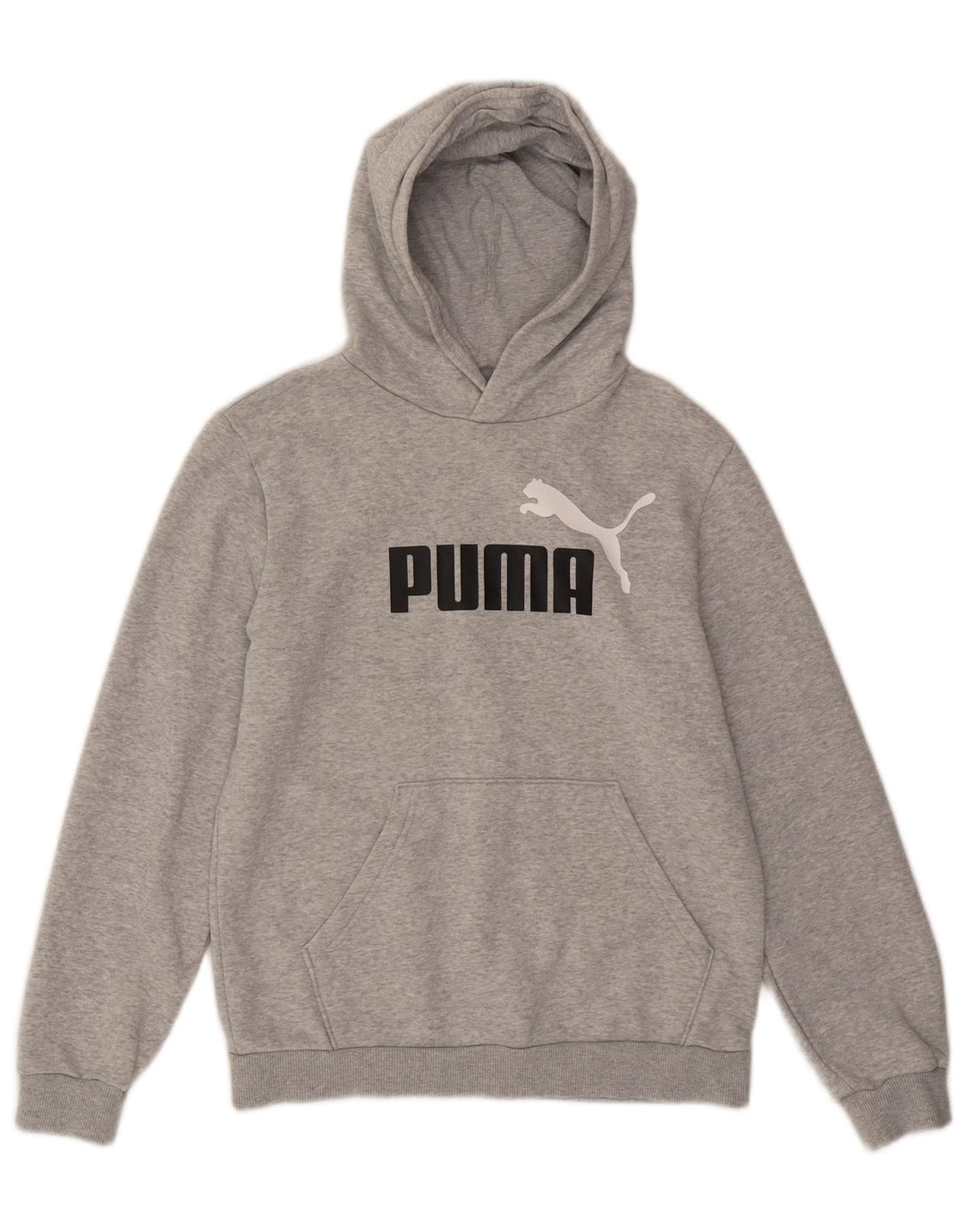 PUMA Sweat à capuche graphique pour garçon 13-14 ans Gris Coton