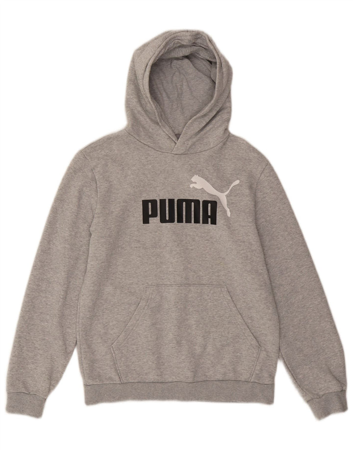 PUMA Sweat à capuche graphique pour garçon 13-14 ans Gris Coton