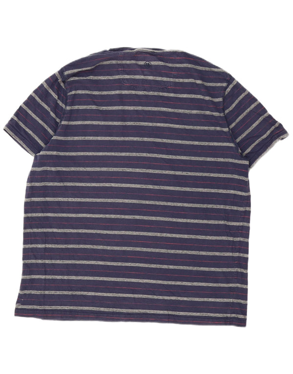 Fat Face T-Shirt Homme Top 2XL Coton Rayé Bleu Marine