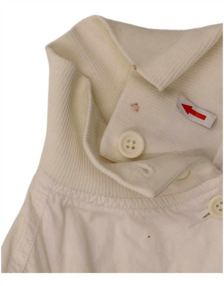 Sergio Tacchini Veste Bomber Courte Femme UK 10 Petit Polyester Blanc
