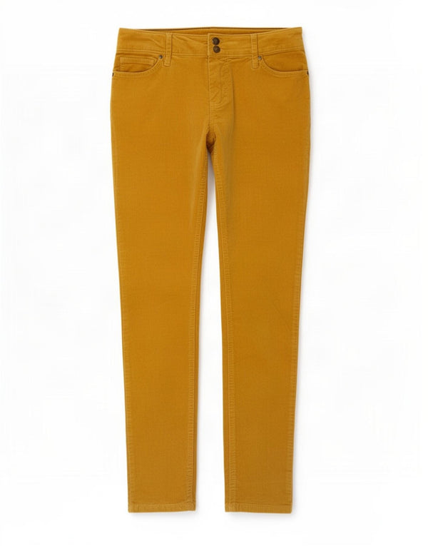 Tommy Hilfiger Pantalon décontracté slim en velours pour femme US 4 Small W30 L30 Jaune
