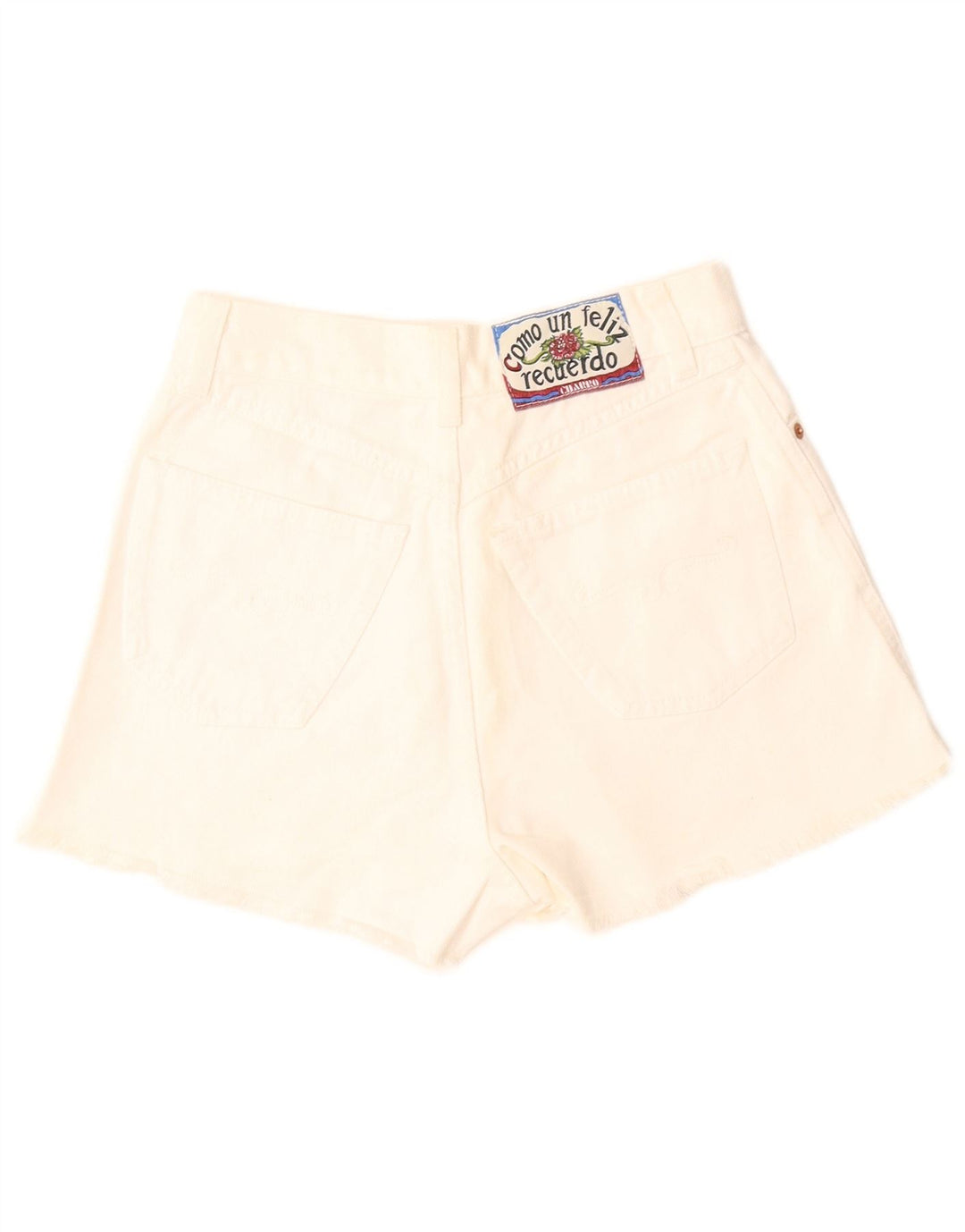 Charro Short en jean à jambe large pour femme W29 en coton blanc moyen