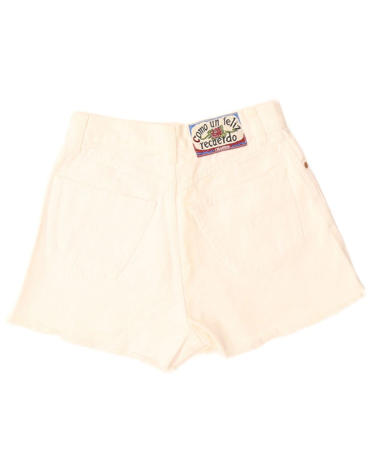Charro Short en jean à jambe large pour femme W29 en coton blanc moyen