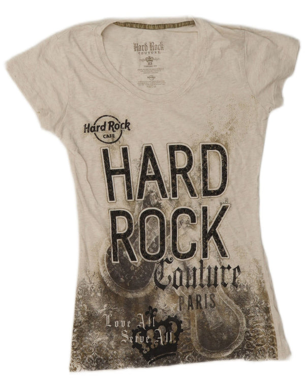 Hard Rock Couture Filles Paris Graphic T-Shirt Top 13-14 ans XS Gris