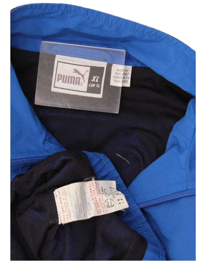 Puma Veste de survêtement pour homme XL Bleu Colorblock Polyester
