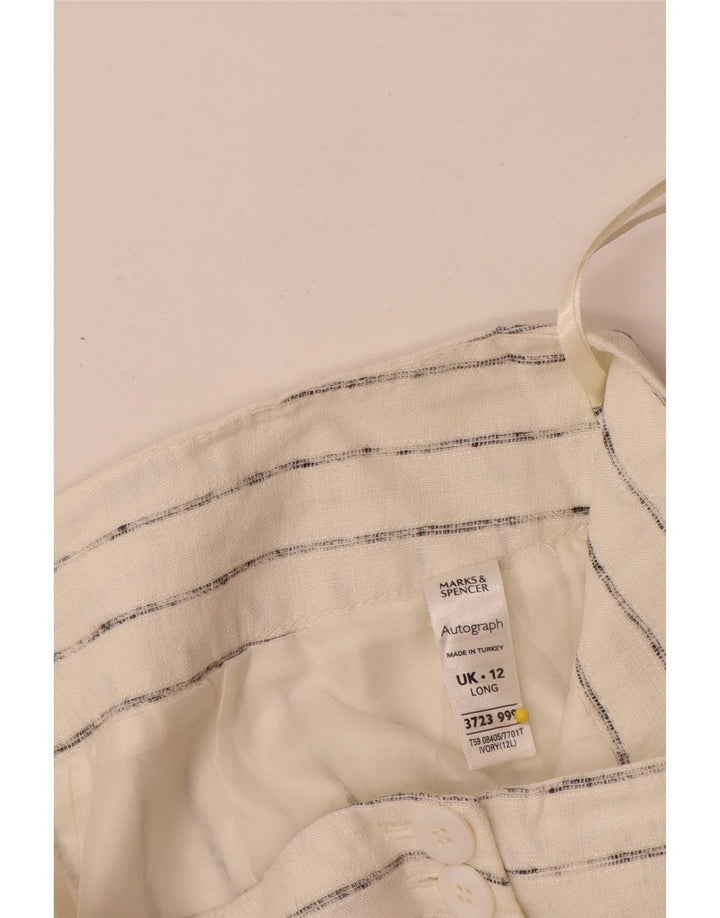Marks & Spencer Pantalon décontracté pour femme UK 12 Medium W32 L33 Blanc cassé