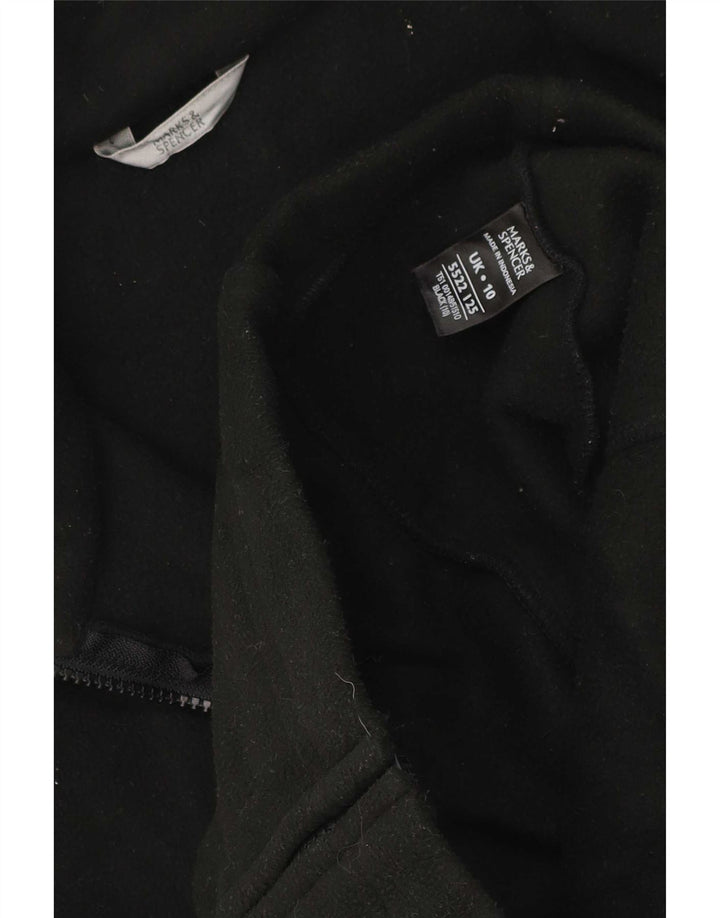 Marks & Spencer Veste polaire surdimensionnée pour femme UK 10 Small Noir Polyester