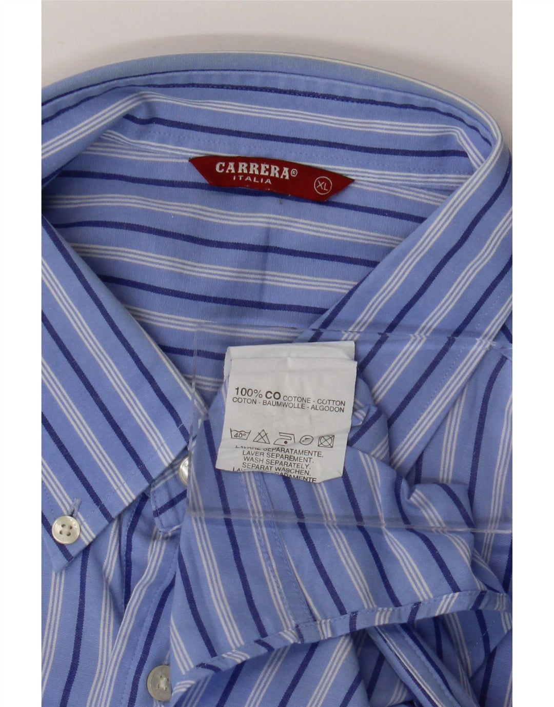 CARRERA Chemise Homme XL Bleu Rayure Coton