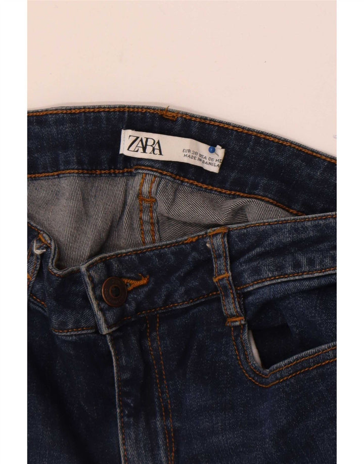 Zara Jean évasé court pour femme EU 38 Small W28 L26 Bleu