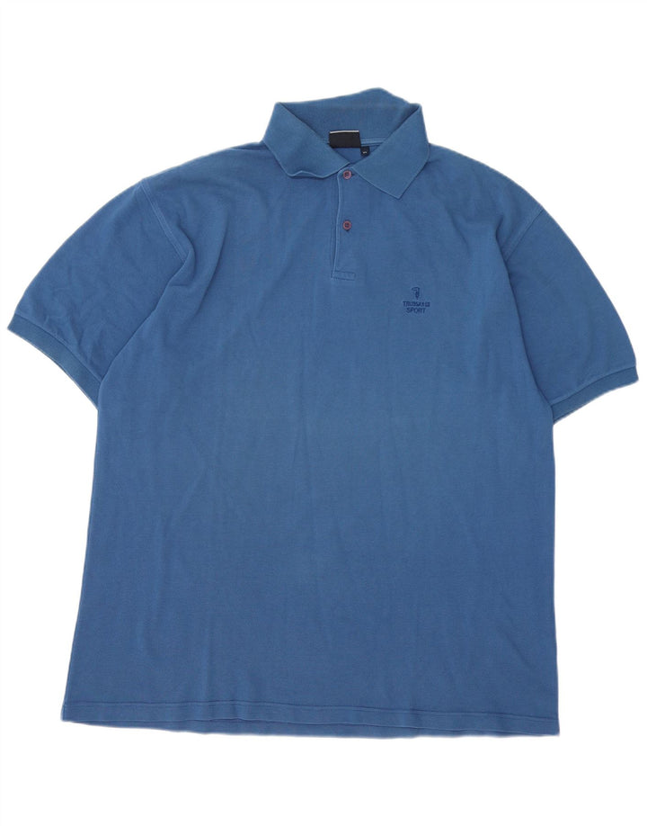 TRUSSARDI Polo Homme XL Bleu Coton