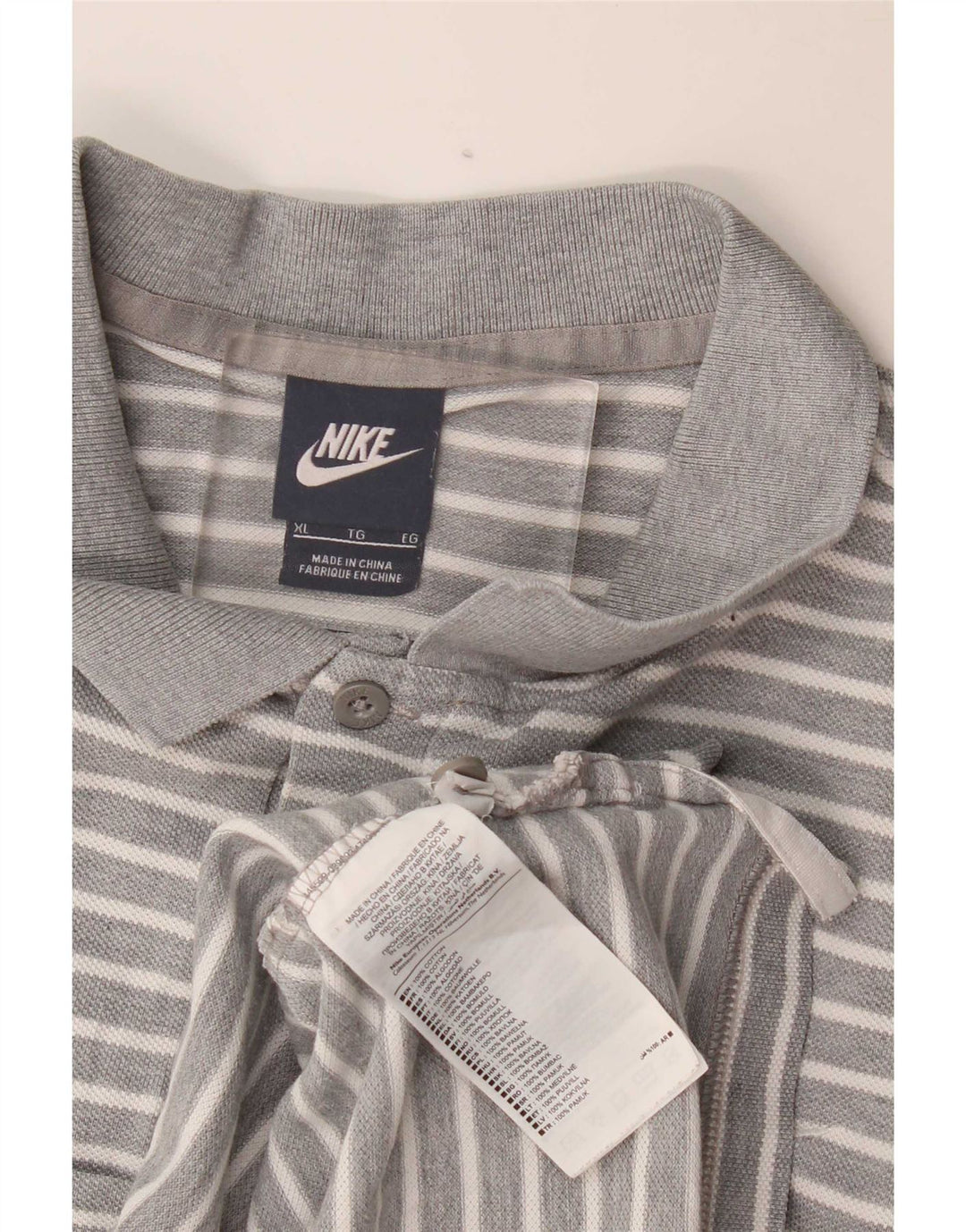 Polo Nike Homme XL Gris Rayé Coton