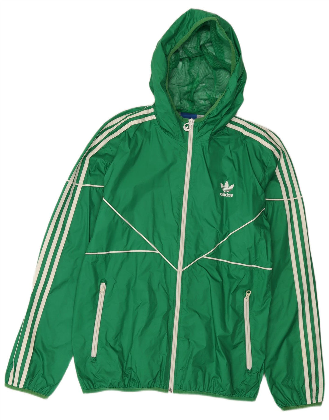 Adidas Veste de pluie à capuche pour homme UK 38 Nylon vert moyen