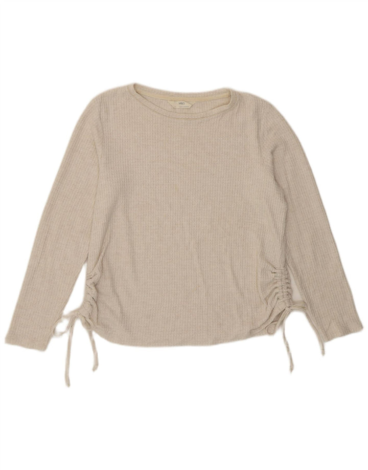 Marks & Spencer Haut à manches longues pour femme UK 42 Beige moyen Viscose