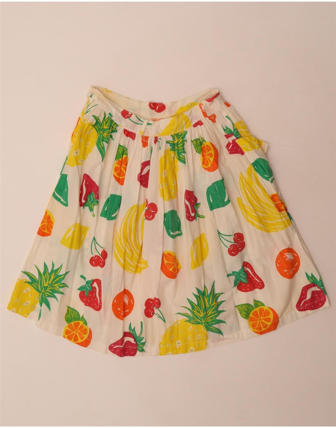 vintage Femme Graphique A-Line Jupe W29 Blanc Moyen