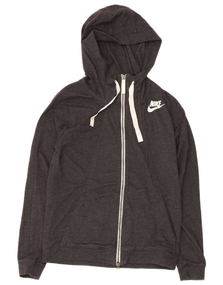 Nike Pull à capuche zippé pour femme UK 12 Gris moyen Polyester
