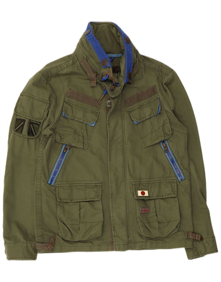 Superdry Veste utilitaire pour hommes UK 38 Coton vert moyen