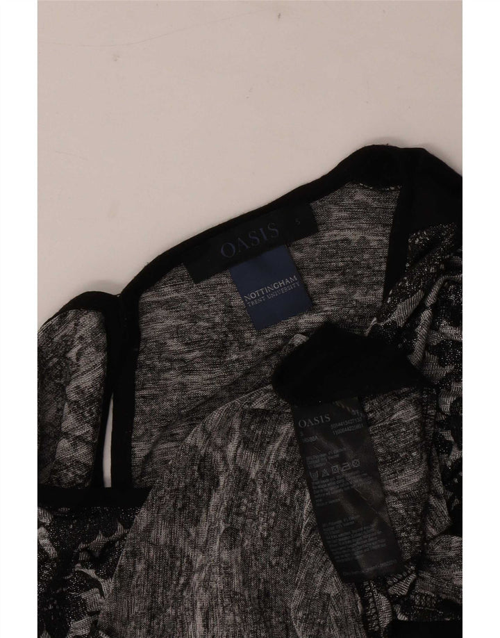 Oasis Chemisier Femme Haut UK 10 Petit Noir Floral Polyester