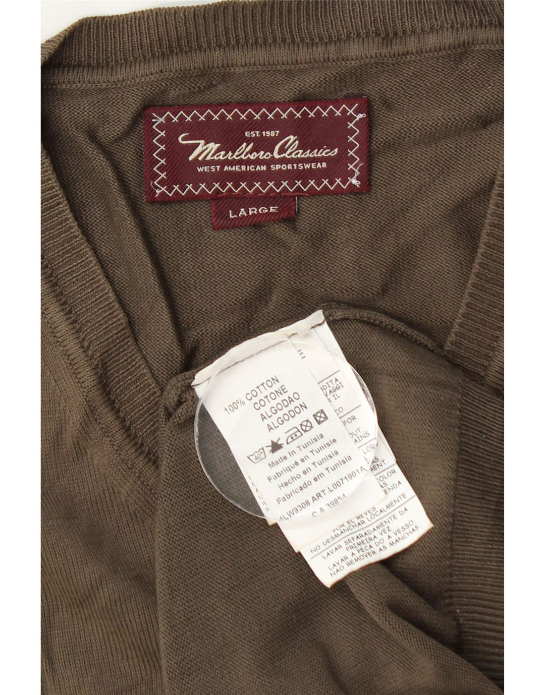 Marlboro Classics Débardeur pour homme en coton marron Taille L