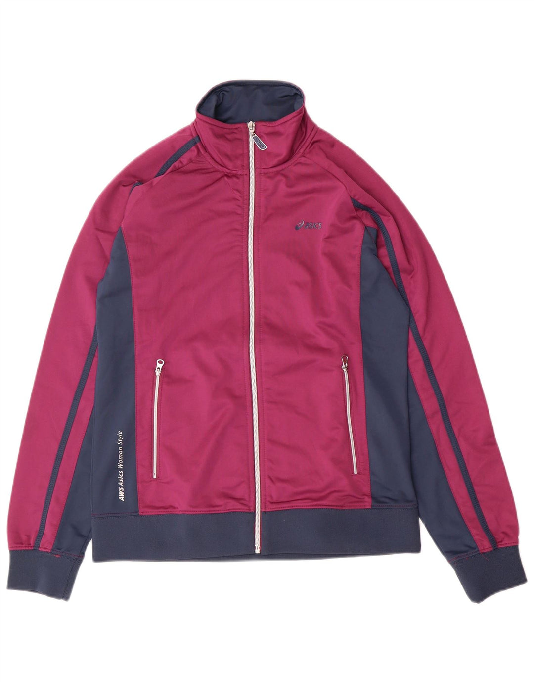 ASICS Veste de survêtement pour femme UK 14 Large Violet Colourblock Polyester