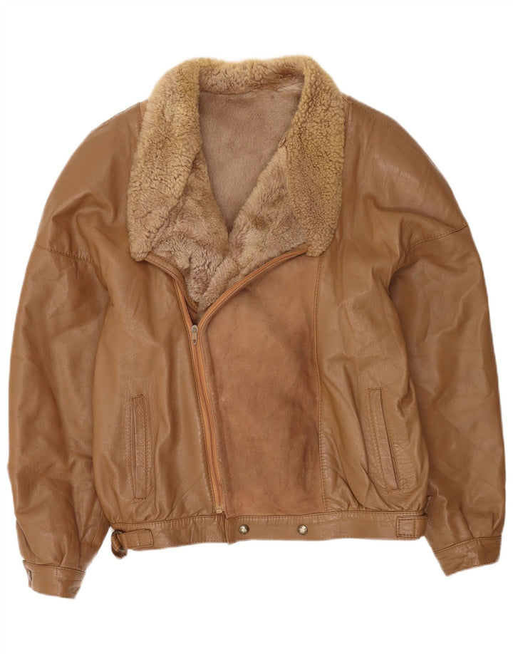 veste en peau de mouton homme vintage IT 50 Grand Beige