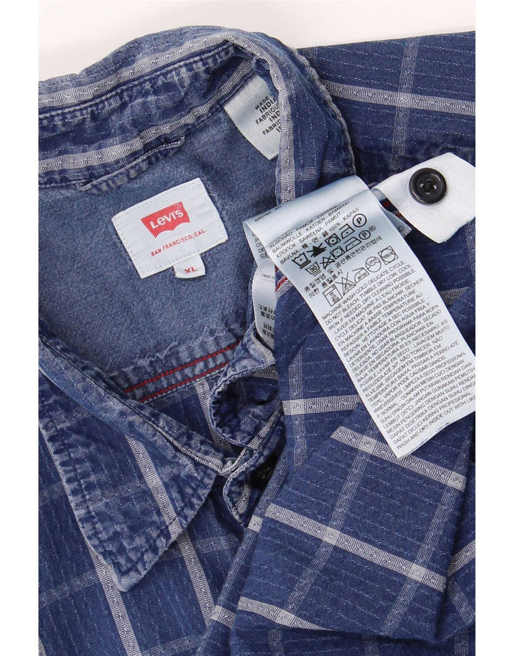 Levi's Chemise XL Bleu Carreaux Coton Homme